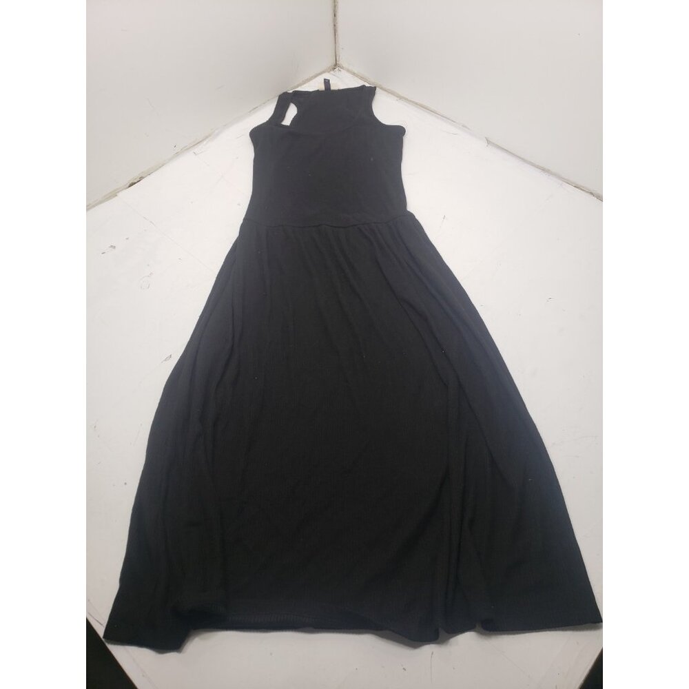 Universal Thread Women's Black Ribbed Drop Waist Knit Midi Slip Dress Size S